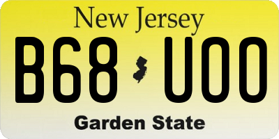 NJ license plate B68UOO