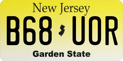 NJ license plate B68UOR