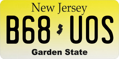 NJ license plate B68UOS