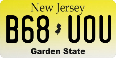 NJ license plate B68UOU