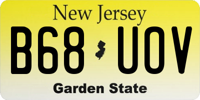 NJ license plate B68UOV