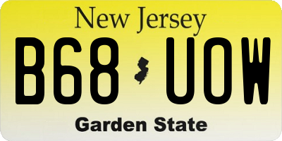 NJ license plate B68UOW