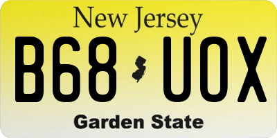 NJ license plate B68UOX