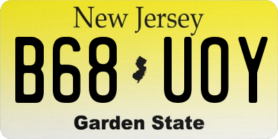 NJ license plate B68UOY