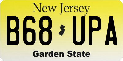 NJ license plate B68UPA