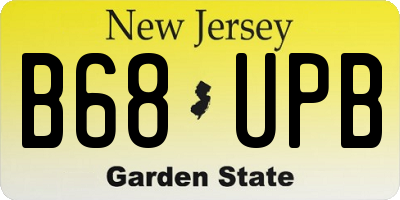NJ license plate B68UPB