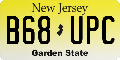 NJ license plate B68UPC