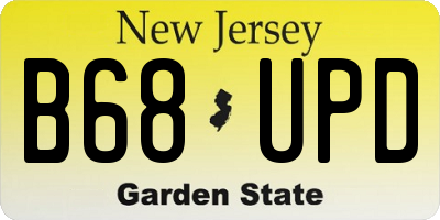 NJ license plate B68UPD