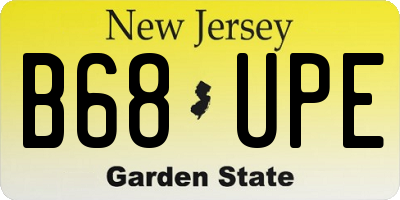 NJ license plate B68UPE