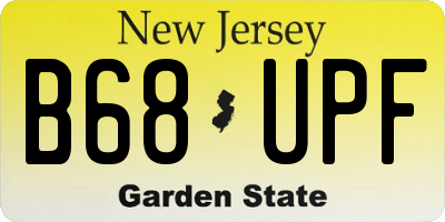 NJ license plate B68UPF