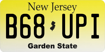 NJ license plate B68UPI
