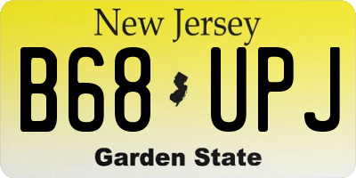 NJ license plate B68UPJ