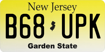 NJ license plate B68UPK