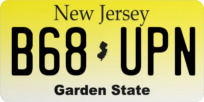 NJ license plate B68UPN