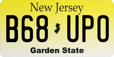 NJ license plate B68UPO