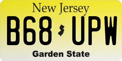 NJ license plate B68UPW