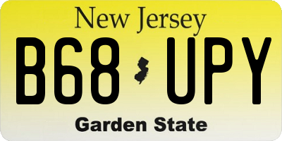 NJ license plate B68UPY