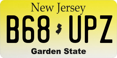 NJ license plate B68UPZ