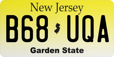 NJ license plate B68UQA