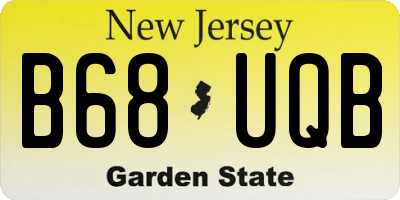 NJ license plate B68UQB