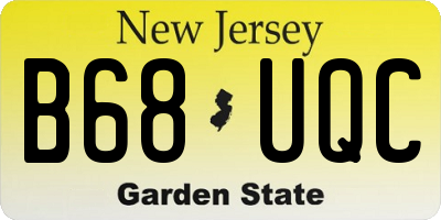 NJ license plate B68UQC