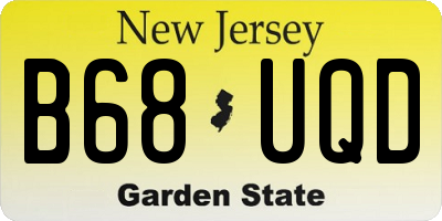 NJ license plate B68UQD