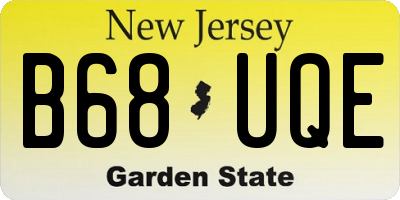 NJ license plate B68UQE