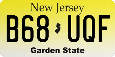NJ license plate B68UQF