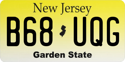 NJ license plate B68UQG