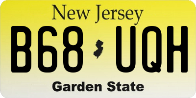NJ license plate B68UQH