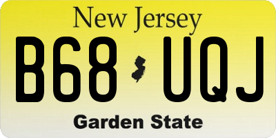 NJ license plate B68UQJ