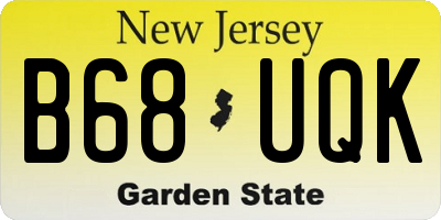 NJ license plate B68UQK