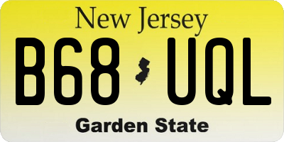 NJ license plate B68UQL