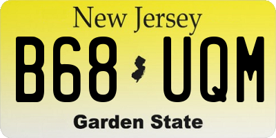 NJ license plate B68UQM
