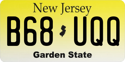 NJ license plate B68UQQ