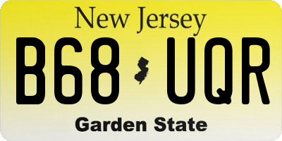 NJ license plate B68UQR