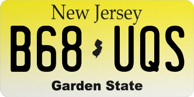 NJ license plate B68UQS