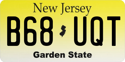 NJ license plate B68UQT