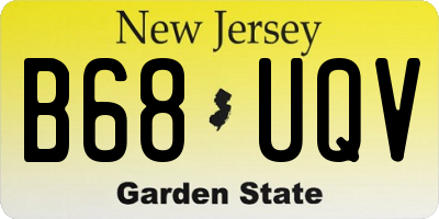 NJ license plate B68UQV