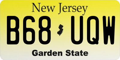 NJ license plate B68UQW