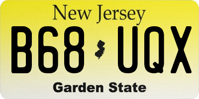 NJ license plate B68UQX