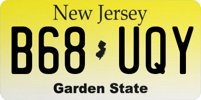 NJ license plate B68UQY