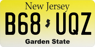 NJ license plate B68UQZ