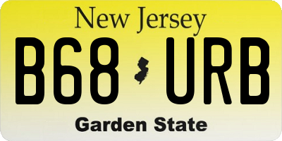 NJ license plate B68URB