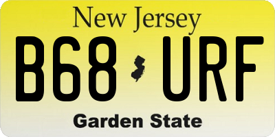 NJ license plate B68URF