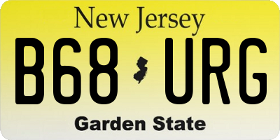 NJ license plate B68URG