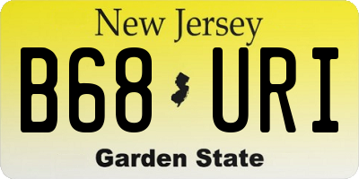NJ license plate B68URI