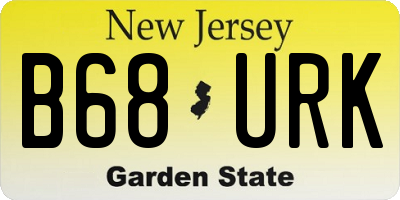 NJ license plate B68URK