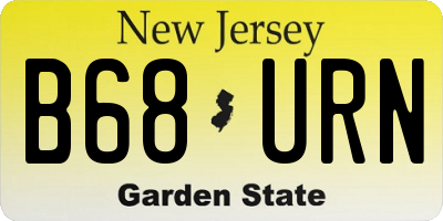 NJ license plate B68URN