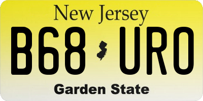 NJ license plate B68URO